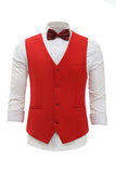 Red Single Breasted Shawl Lapel Men's Suit Vest