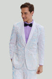 Men's Slim Fit 2 Piece Suit One Button Shawl Lapel Tuxedo for School Ball
