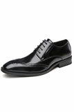 Brown Lace-Up Men's Leather Slip-On Dress Shoes
