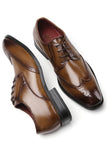 Brown Lace-Up Men's Leather Slip-On Dress Shoes