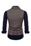 Grey Pinstripe Double Breasted Shawl Lapel Men's Suit Vest