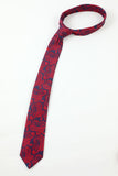 Burgundy Jacquard Men's 5-Piece Accessory Set Tie and Bow Tie Pocket Square Flower Lapel Pin Tie Clip