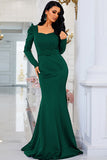 Dark Green Mermaid Mother of the Bride Dress with Slit