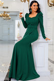 Dark Green Mermaid Mother of the Bride Dress with Slit