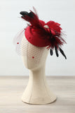 Burgundy Feathered 1920s Headpieces