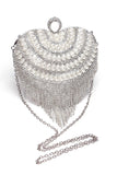 Champagne Beaded Pearls Party Clutch