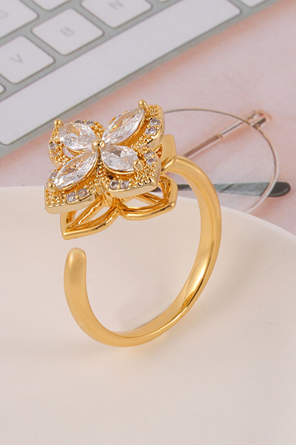 Golden Ring with Beading