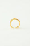 Golden Zircon Ring with Pearl