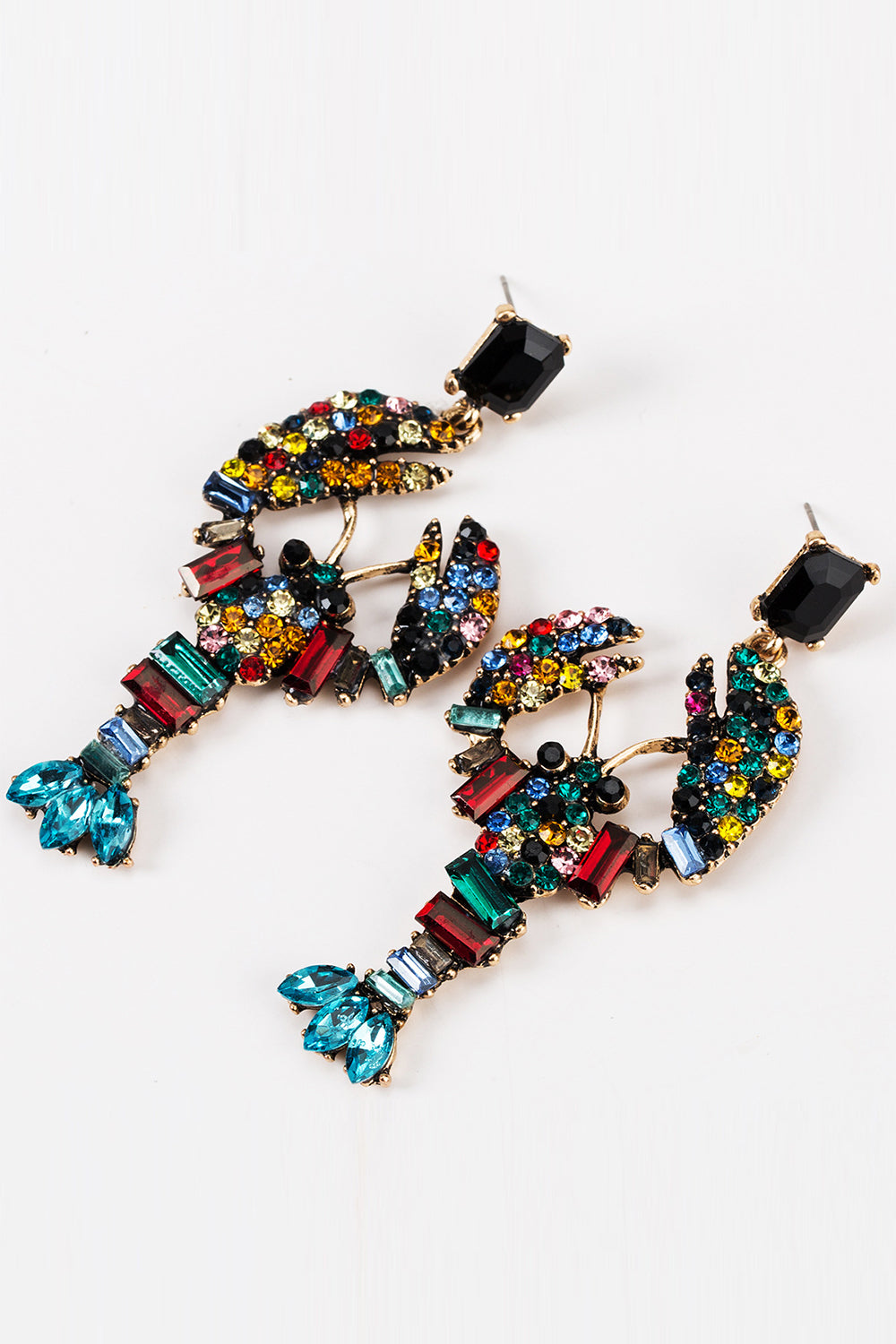 Colorful Lobster Beaded Earrings