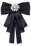 Black Bow Rhinestone Brooch