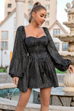 Sweetheart Black Polka Dots Short Party Dress