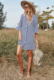 Navy Striped Summer Casual Dress