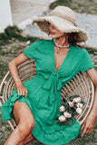 Green Vintage Summer Boho Dress