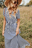 Navy Striped Dress Summer Casual Dress