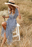 Navy Striped Dress Summer Casual Dress