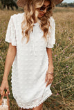 White Lace Chiffon Summer Dress