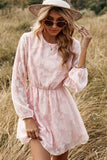 Pink Long Sleeves Summer Casual Dress