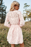 Pink Long Sleeves Summer Casual Dress