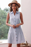 V Neck Light Blue Summer Dress