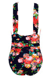 Vintage Black Floral One Piece Swimsuits