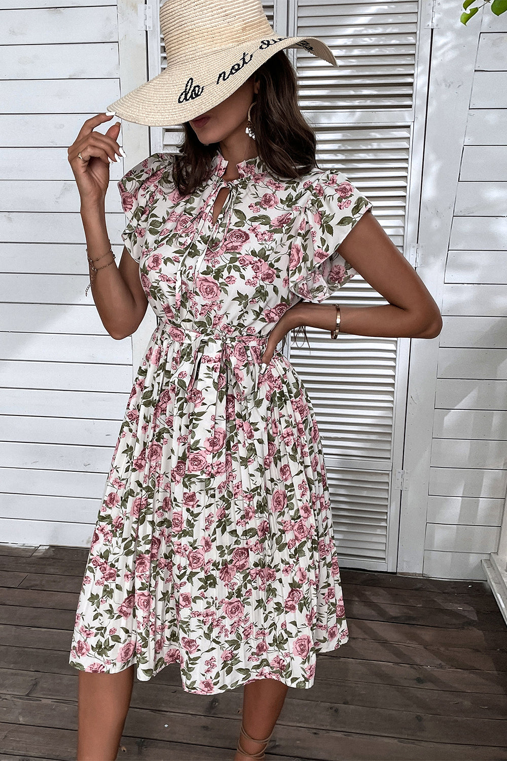Floral Print Summer Dress with Ruffles
