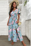 V Neck Flower Printed Summer Dress