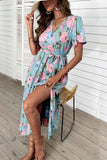 V Neck Flower Printed Summer Dress