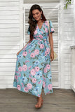 V Neck Flower Printed Summer Dress