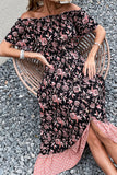 Off the Shoulder Black Print Summer Dress