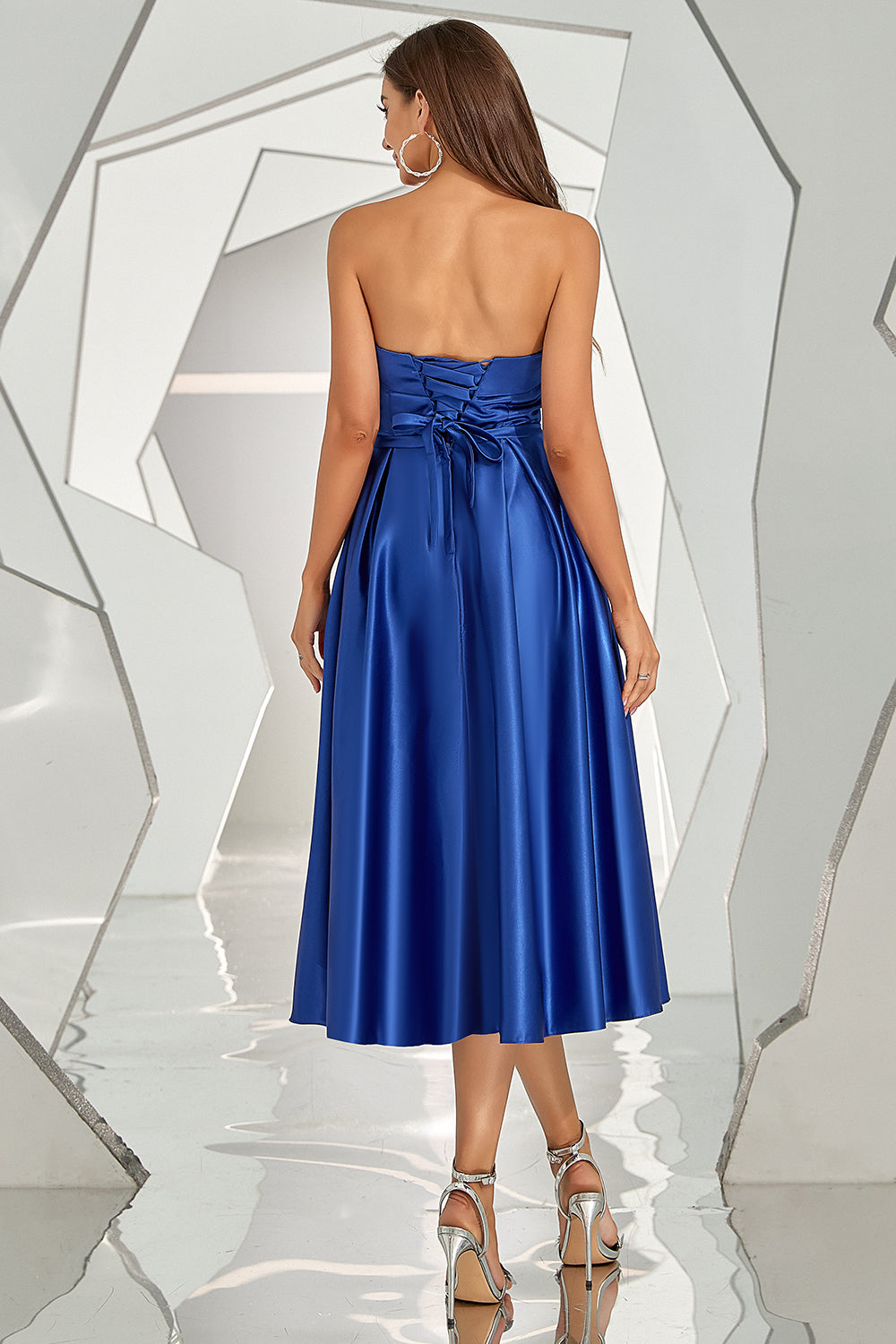 Royal Blue Strapless Cocktail Dress