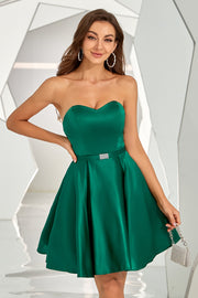 Dark Green Sweetheart A-Line Cocktail Dress