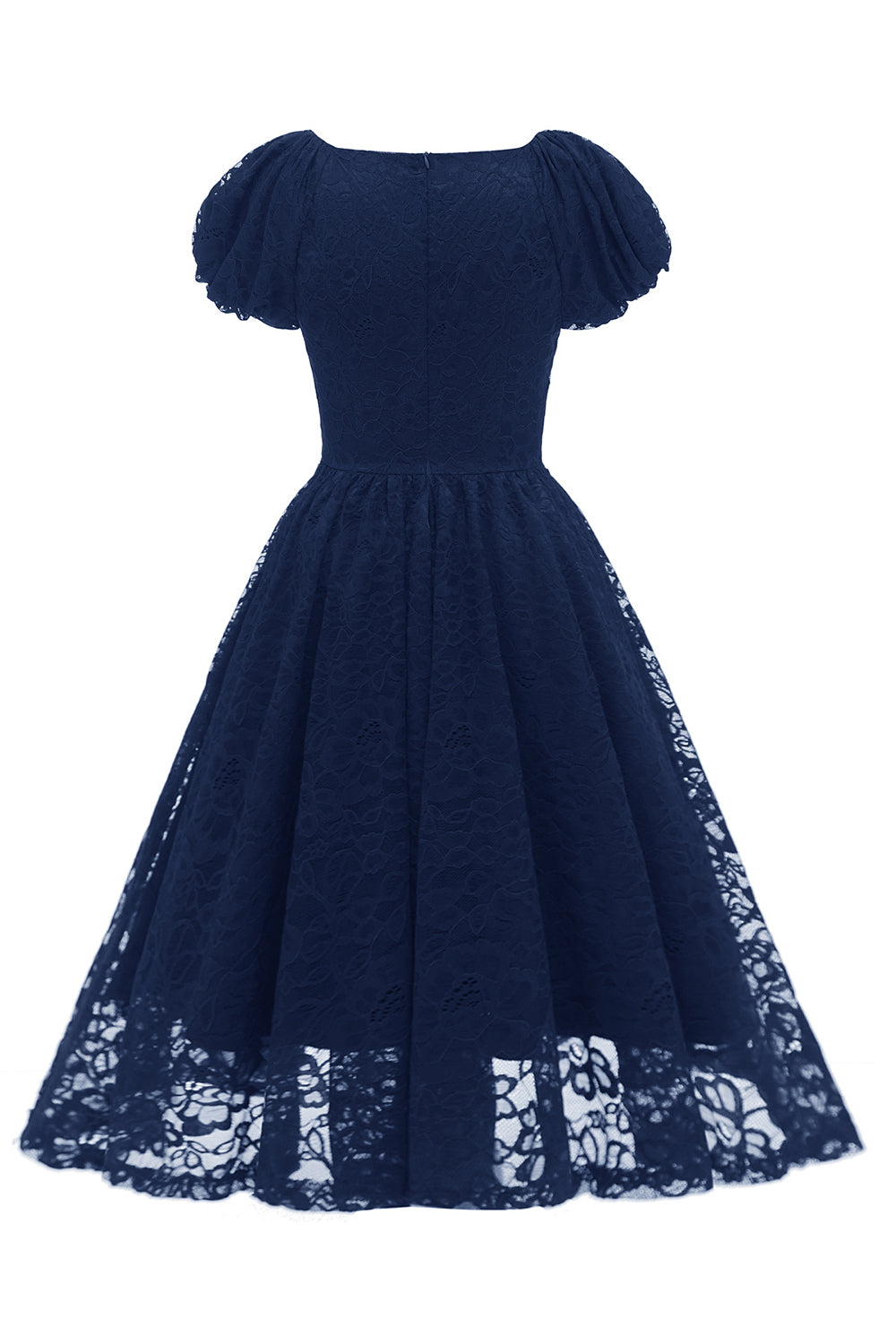 Puff Sleeves A-line Lace Dress