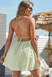 A Line Spaghetti Straps Light Green Summer Dress