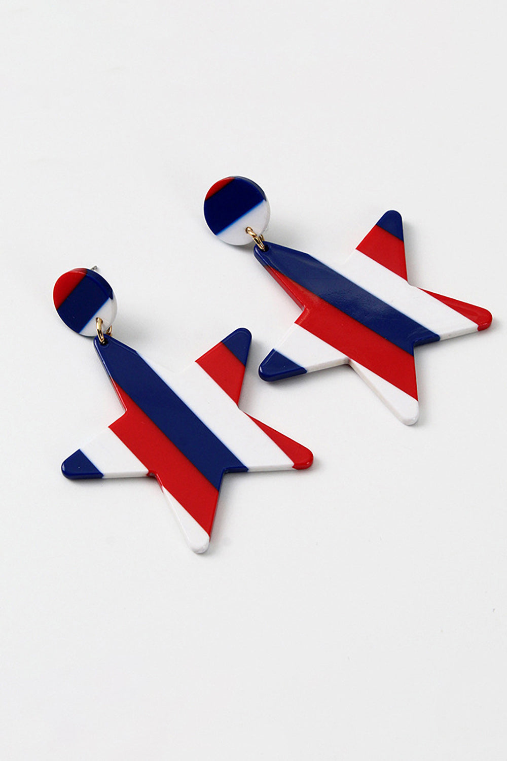 Independence Day Red White Blue Striped Earrings
