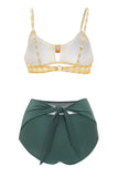 Two Piece High Waist Swimsuit with Bowknot