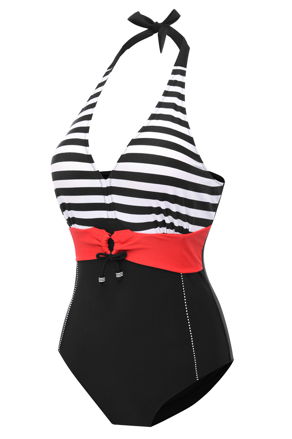 Black Halter One Piece Swimwear