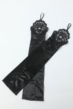 Black Six Pieces Necklace Gloves 1920s Party Accessories