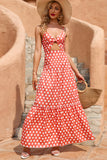 Red Polka Dots Summer Dress with Bow