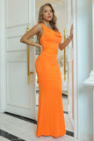 Orange Mermaid Formal Dress