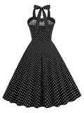 Halter Polka Dots Swing 1950s Dress