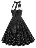 Halter Polka Dots Swing 1950s Dress