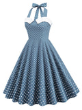 Halter Polka Dots Swing 1950s Dress