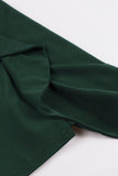 Dark Green Bodycon 1960s Dress with Ruffles