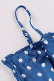 Royal Blue Polka Dots 1950s Dress