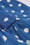 Royal Blue Polka Dots 1950s Dress