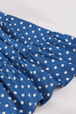 Royal Blue Polka Dots 1950s Dress