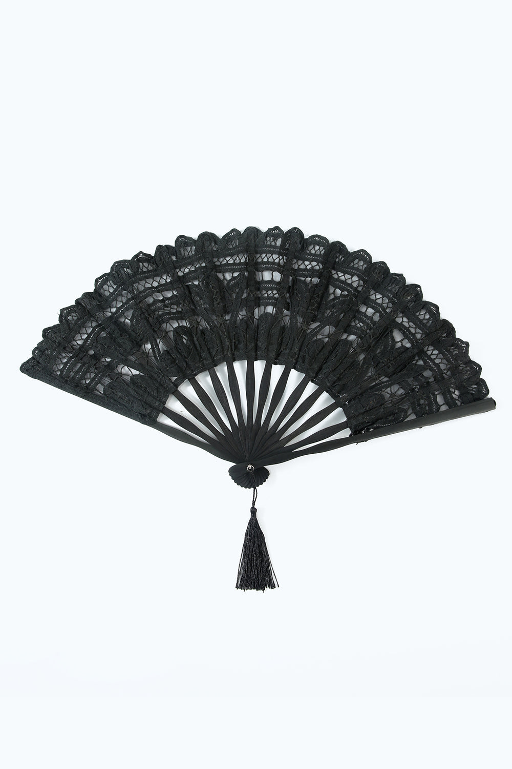 Black 1920s Fan with Fringes