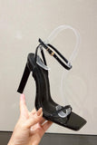 One Word with Square Head Thick High Heels