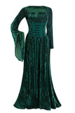 Green Velvet Long Sleeves Halloween Dress