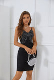 Beaded Butterfly Little Black Dress